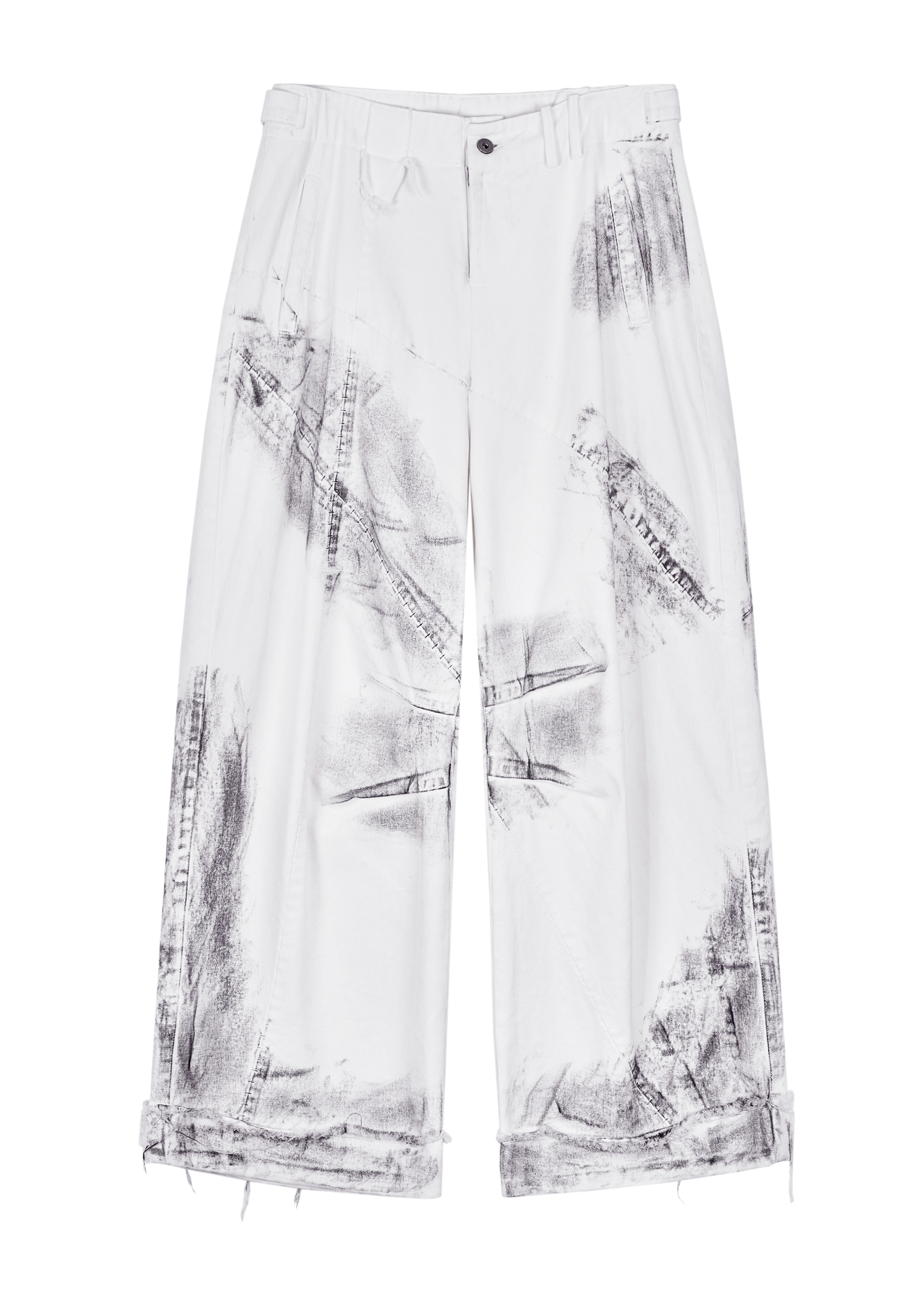 EMBROIDERY PANEL PANTS DIRTY WHITE